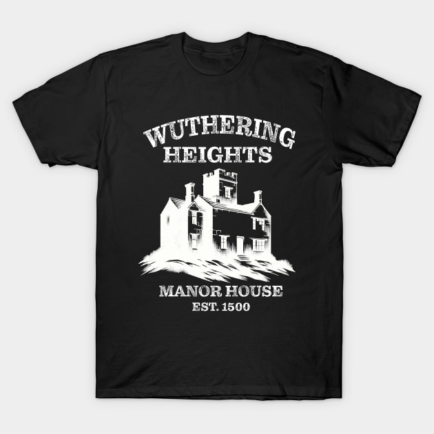 Emily Bronte Wuthering Heights House Literature Books T-Shirt by Delta V Art